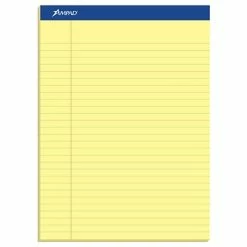 Outlet 🔔 Ampad® Evidence Legal Ruled Pads Ampad Notepads, 8.5" X 11.75", Wide Ruled, Canary, 50 Sheets/Pad, 12 Pads/Pack (TOP20-220) 👏