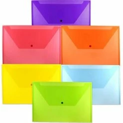 Hot Sale ⌛ File Pockets & Jackets JAM Paper® Plastic Envelopes With Snap Closure, Legal Booklet, 9.75 X 14.5, Assorted Poly Colors, 6/pack (219S0ASSRTD) 🔔