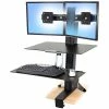 Best deal ❤️ Sit & Stand Desks Ergotron® WorkFit-S Up To 25 Lbs. 21.3" Dual Monitor Sit-Stand With Worksurface+ 🎁