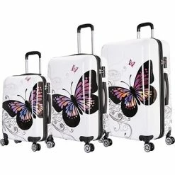 Best deal 🤩 All Luggage InUSA Prints 3-Piece PC/ABS Plastic Luggage Set, Butterfly (IUAPCSML-BUT) ✔️