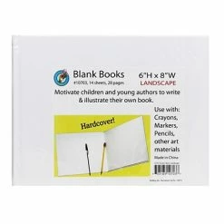Coupon ✔️ Drafting Supplies Ashley Hardcover Blank Book Landscape, 8" X 6", White (ASH10703) ⭐