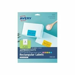 Wholesale 👍 Avery Astrobrights Laser/Inkjet Multipurpose Labels, 2" X 2 5/8", Assorted Colors, 15 Labels/Sheet, 10 Sheets/Pack (4331) 🎉