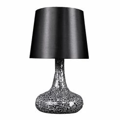 Wholesale 😍 Table Lamps All The Rages Simple Designs LT3039-BLK Mosaic Genie Table Lamp, Black 💯