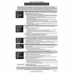 Promo 😍 Federal & State Posters ComplyRight™ Portland Protected Sick Time Poster (EORPST) ✔️