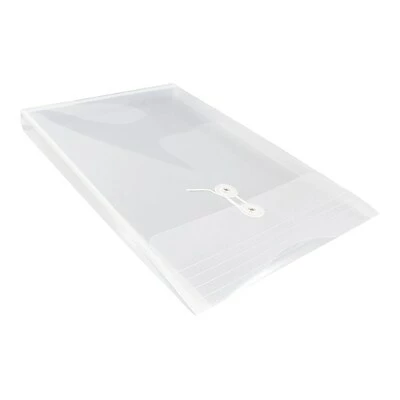 Promo ⭐ File Pockets & Jackets JAM Paper® Plastic Envelopes With Button And String Tie Closure, Legal Size, Clear, 12/Pack (119B1CL) ⌛ 5 Promo ⭐ File Pockets & Jackets JAM Paper® Plastic Envelopes With Button And String Tie Closure, Legal Size, Clear, 12/Pack (119B1CL) ⌛ - Image 3