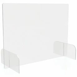Best Pirce 🤩 Office Partitions & Dividers Deflect-O Freestanding Sneeze Guard, 23"H X 31"W, Clear Polycarbonate, 2/Carton (PBCTPC3123B) 🔥