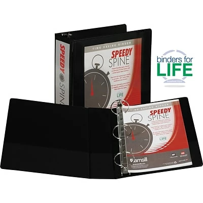 Best Sale ✔️ Binders Samsill Speedy Spine 3" 3-Ring View Binder, Black (SAM18180C) 🔥 3 Best Sale ✔️ Binders Samsill Speedy Spine 3" 3-Ring View Binder, Black (SAM18180C) 🔥