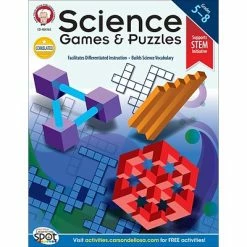 Hot Sale 👏 Assorted Publishers Science Resources Science Games And Puzzles Resource Book, Grades 5 - 8 (404165) ✔️