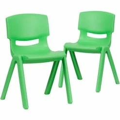 Brand new 🔥 Stacking & Folding Chairs Flash Furniture Plastic Student Stacking Chair, Green, 2-Pieces (2YUYCX004GREEN) ✨