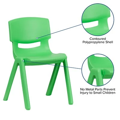 Brand new 🔥 Stacking & Folding Chairs Flash Furniture Plastic Student Stacking Chair, Green, 2-Pieces (2YUYCX004GREEN) ✨ 8 Brand new 🔥 Stacking & Folding Chairs Flash Furniture Plastic Student Stacking Chair, Green, 2-Pieces (2YUYCX004GREEN) ✨ - Image 6