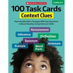 Brand new 🎁 Teaching Resources Scholastic 100 Task Cards: Context Clues, Multi, Grade 4-6 (SC-860317) 🎉