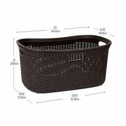 New 💯 Laundry Room Essentials Mind Reader 10.57-Gallon Rolling Laundry Basket With Handles, Plastic, Brown, 2/Set (40LBASK2PK-BRN) 😍 -legal paper Store unnamed file 5965