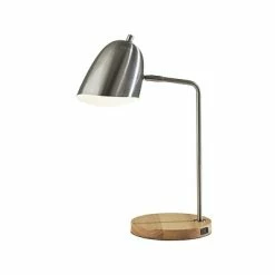 Best reviews of 😍 Desk Lamps Simplee Adesso Jude Interchangeable Desk Lamp, 19.5", Brushed Steel/Natural Rubberwood (SL4918-22) 🔔