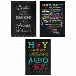 Coupon ⭐ Bulletin Board Borders And Trimmers Creative Teaching Press 13-3/8" X 19" Chalk It Up! Spanish Inspire U Poster, 3/Pack (CTP8171) 🔥