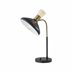 Budget 😍 Desk Lamps Adesso Patrick Incandescent Desk Lamp, 21", Black/Antique Brass (3758-01) 🎁
