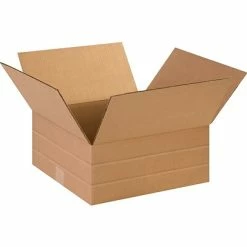 New 👍 The Packaging Wholesalers Corrugated Multi-Depth Boxes 14" X 6" X 14" Multi-Depth Shipping Boxes, Brown, 25/Bundle (MD14146) ⭐