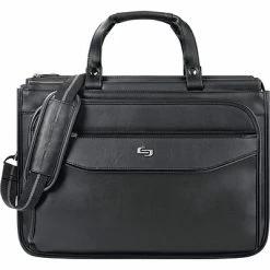 Deals 🔔 Solo New York Laptop Bag U. S. Luggage™ Quad Gusset Portfolio W/Adjustable Removeable Strap, Black, 12"H X 17"W X 8"D 😀