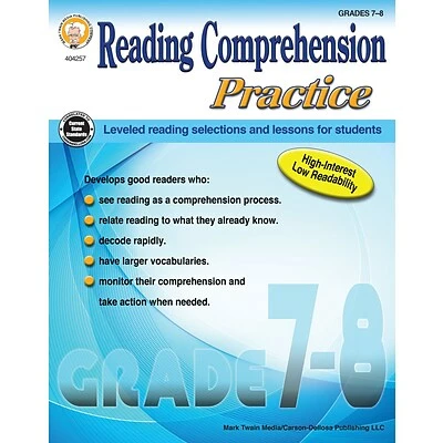 Flash Sale 👏 Assorted Publishers Math Books Reading Comprehension Practice, Grades 7 - 8 Paperback (404257) 😉 3 Flash Sale 👏 Assorted Publishers Math Books Reading Comprehension Practice, Grades 7 - 8 Paperback (404257) 😉