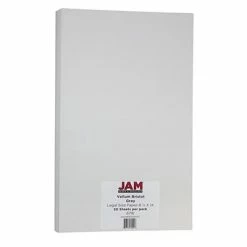 Brand new 🔔 Jam® Cardstock Paper JAM Paper Index Cardstock Paper, 67 Lbs, 8.5" X 14", Gray Vellum Bristol, 50/Pack (16928442) 😉