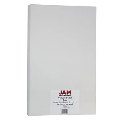 Brand new 🔔 Jam® Cardstock Paper JAM Paper Index Cardstock Paper, 67 Lbs, 8.5" X 14", Gray Vellum Bristol, 50/Pack (16928442) 😉 3 Brand new 🔔 Jam® Cardstock Paper JAM Paper Index Cardstock Paper, 67 Lbs, 8.5" X 14", Gray Vellum Bristol, 50/Pack (16928442) 😉
