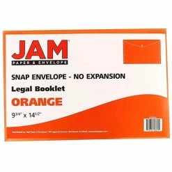 Brand new ❤️ File Pockets & Jackets JAM Paper® Plastic Envelopes With Snap Closure, Legal Booklet, 9.75 X 14.5, Orange Poly, 12/pack (219S0OR) 🔥 -legal paper Store unnamed file 627