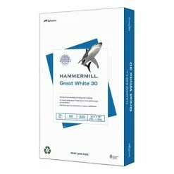New ✨ Copy & Multipurpose Paper 🔨 Hammermill Great White 30% Recycled 8.5" X 14" Copy Paper, 20 Lbs., 92 Brightness, 500/Ream (HAM86704) 🧨