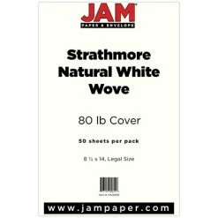 Wholesale ⌛ Jam® Cardstock Paper JAM Paper® Strathmore Legal Cardstock, 8.5 X 14, 80lb Natural White Wove, 50/pack (17428899) 😀