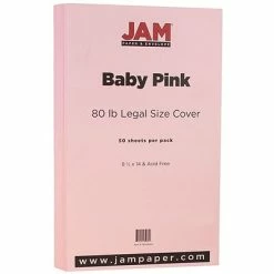 Wholesale 🔔 Jam® Cardstock Paper JAM Paper® Matte Legal Cardstock, 8.5 X 14, 80lb Baby Pink, 50/pack (76329459) ✨
