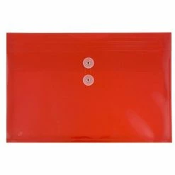 Outlet 😍 File Pockets & Jackets JAM Paper® Plastic Envelopes With Button And String Tie Closure, Legal Booklet, 9.75 X 14.5, Red Poly, 12/pack (219B1RE) 💯