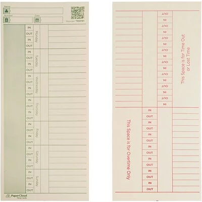 Deals ⌛ Time Clock Cards & Racks PaperCloud Weekly, Double Sided, 3 3/8 X 8 1/4, 220 Pk, (TB919122) ⌛ 6 Deals ⌛ Time Clock Cards & Racks PaperCloud Weekly, Double Sided, 3 3/8 X 8 1/4, 220 Pk, (TB919122) ⌛ - Image 5