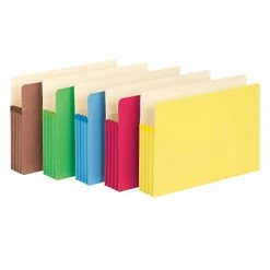 Wholesale ⌛ File Pockets & Jackets Smead 10% Recycled Reinforced File Pocket, 3 1/2" Expansion, Legal Size, Assorted, 5/Pack (1526ESSA) 🎁 -legal paper Store unnamed file 6566