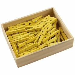 Deals 👍 Specialty Hangers JAM Paper® Wood Clip Clothespins, Medium 1 1/8 Inch, Yellow Clothes Pins, 50/Pack (230726782) 😀