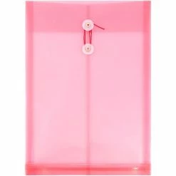 Cheapest 🤩 File Pockets & Jackets JAM Paper® Plastic Envelopes With Button And String Tie Closure, Legal Open End, 9.75 X 14.5, Pink, 12/Pack (119B1PI) 🧨