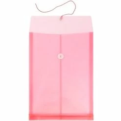 Cheapest 🤩 File Pockets & Jackets JAM Paper® Plastic Envelopes With Button And String Tie Closure, Legal Open End, 9.75 X 14.5, Pink, 12/Pack (119B1PI) 🧨 -legal paper Store unnamed file 667