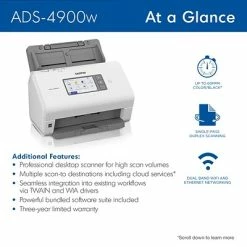 Discount ⭐ Scanners Brother ADS-4900W Duplex Document Scanner, White/Black ❤️ -legal paper Store unnamed file 6730