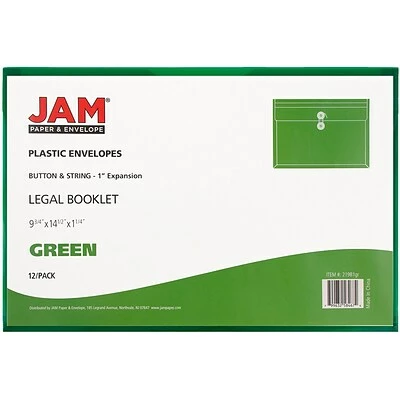 Best Sale 🧨 File Pockets & Jackets JAM Paper® Plastic Envelopes With Button And String Tie Closure, Legal Booklet, 9.75 X 14.5, Green Poly, 12/pack (219B1GR) ❤️ 7 Best Sale 🧨 File Pockets & Jackets JAM Paper® Plastic Envelopes With Button And String Tie Closure, Legal Booklet, 9.75 X 14.5, Green Poly, 12/pack (219B1GR) ❤️ - Image 5