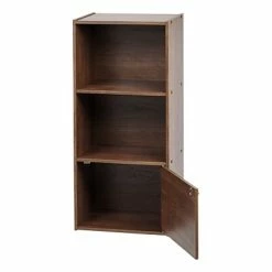Outlet 🔔 Storage Cubes IRIS® 3-Tier Wood Storage Shelf W/ Door, Brown ✨ -legal paper Store unnamed file 6889