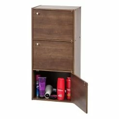 Outlet 🤩 Storage Cubes IRIS® 3-Door Wood Storage Shelf, Brown 👏 -legal paper Store unnamed file 6921
