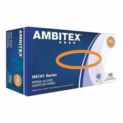 Best Pirce 🎉 Nitrile Gloves Ambitex N5101 Series Blue Nitrile Powdered Gloves, Medium, 100/Box (NMD5101) 🔥