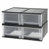 Promo 🤩 Storage Drawers IRIS 17 Qt. Stacking Drawer, Black, 4/PK (129975) 🔥 -legal paper Store unnamed file 7015