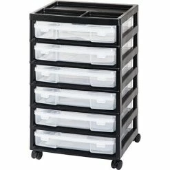 Outlet 💯 Rolling Carts IRIS® 6 Drawer Standalone Storage, Black, 2 Pack (150816) ⭐