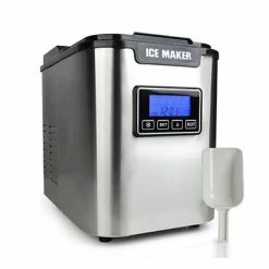 Best Pirce ⌛ Ice Makers & Snow Cone Machines Nutrichef PICEM62 Stainless Steel Digital Countertop Ice Cube Making Machine 1.8 Lbs. 👍