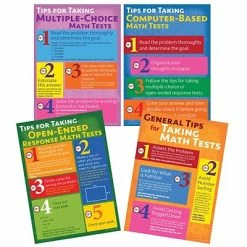 Hot Sale 🌟 Assorted Publishers Carson-Dellosa® Bulletin Board Sets Mark Twain Media Math Testing Tips Bulletin Board Set, 4 Boards/Set 😀