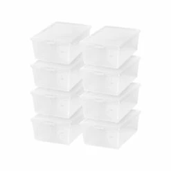 Best Sale ❤️ Storage Bins & Totes Iris 13.5 Qt. Snap Lid Storage Tote, Clear, 8/Pack (500075) 🛒