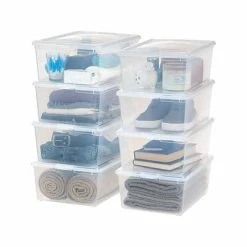 Best Sale ❤️ Storage Bins & Totes Iris 13.5 Qt. Snap Lid Storage Tote, Clear, 8/Pack (500075) 🛒 -legal paper Store unnamed file 7378