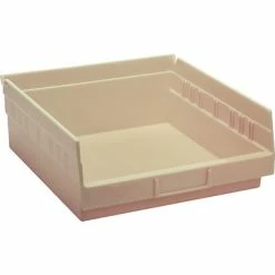 Best Sale ✔️ Storage Bins & Totes Quantum Storage Systems Economy Shelf Bins, 11-5/8" X 11-1/8" X 4", Ivory, 8/Ct (Qsb109-I) 😀