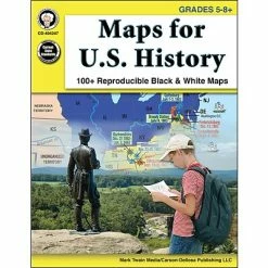 Hot Sale 🎉 Assorted Publishers Globes, Maps & Flags Mark Twain Maps For U.S. History Grades 5-8+ Resource Book (404247) 🎉