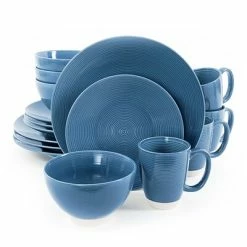 Buy 👍 Gibson Rowland 16 Piece Dinnerware Set Blue 93597360M ❤️