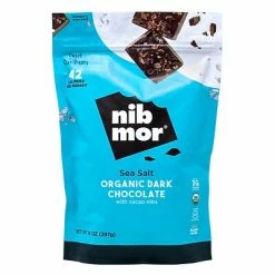 Wholesale 😀 NibMor 🍬 Candy & Chocolate Nib Mor, Sea Salt Organic Dark Chocolate Squares, 14 Oz. 🔥