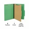 Cheapest 🛒 Classification Folders Quill Brand® 2/5-Cut Tab Pressboard Classification File Folders, 1-Partition, 4-Fasteners, Legal, Green, 15/Box (747034) ⭐